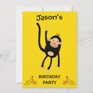 Invitation Fête d'anniversaire des petits singes