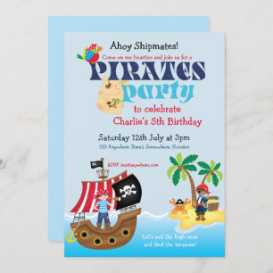 Invitation Fête d'anniversaire des pirates