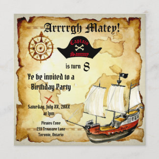 Invitation Fête d'anniversaire des Pirates !