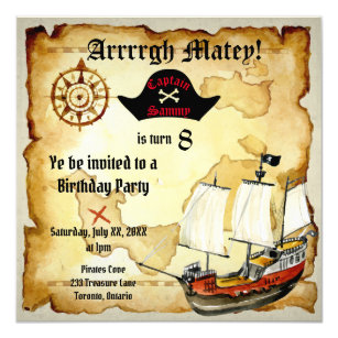 Maison Fetes Occasions Speciales Joyeux Anniversaire Carte De Vœux Pirate Navire Bateau Ahoy Garcon Ami Fete De Famille Enfant