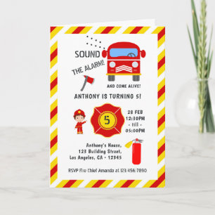 Invitation Fête d'anniversaire des pompiers