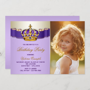 Invitation Fête d'anniversaire des princes pourpres et aurifè