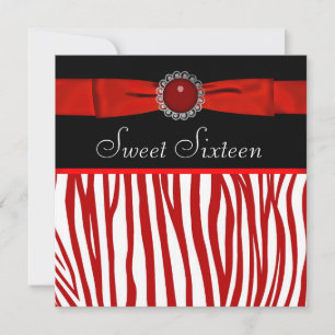 Invitation Fête d'anniversaire des seize ans de Red Zebra