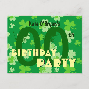 Invitation Fête d'anniversaire des Shamrocks de l'année perso