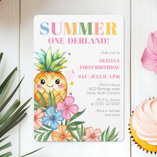 Invitation Fête d'anniversaire des Summer Onederland Fruit Gi