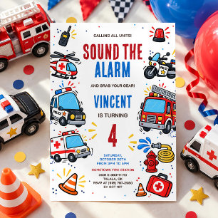 Invitation Fête d'anniversaire des véhicules d'urgence des pr
