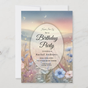 Invitation Fête d'anniversaire des Whispers Fleurs sauvages s