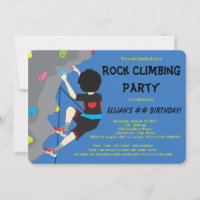 Invitation Fête d'anniversaire d'escalade de roche