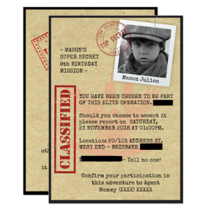 Invitations Faire Part Agent Secret Zazzle Fr