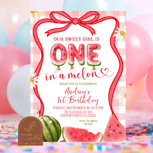 Invitation Fête d'anniversaire d'été avec un nœud papillon en