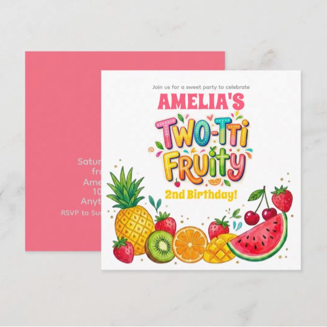 Invitation Fête d'anniversaire Deux-tti Fruity 2 ans (Créateur téléchargé)