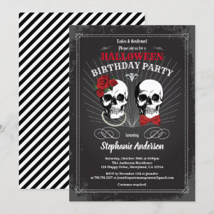 Invitation Fête d'anniversaire d'Halloween adulte gothique no