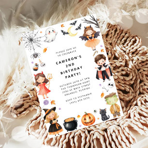 Invitation Fête d'anniversaire d'Halloween Costume Moderne Mi