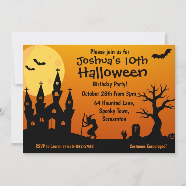 Invitation Fête d'anniversaire d'Halloween Kid  (Devant)