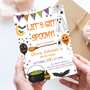 Invitation Fête d'anniversaire d'Halloween pour enfants amusa