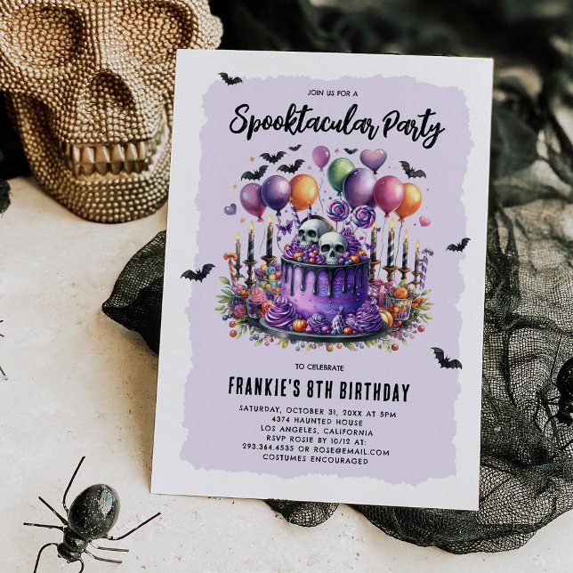 Invitation Fête d'anniversaire d'Halloween pour enfants épous (Créateur téléchargé)