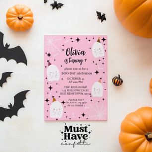 Invitation Fête d'anniversaire d'Halloween pour enfants Fantô