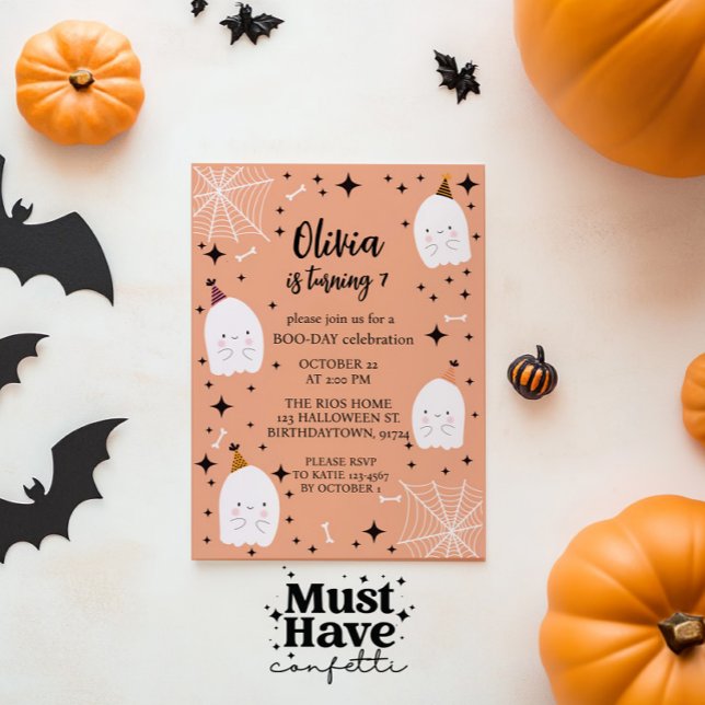 Invitation Fête d'anniversaire d'Halloween pour enfants Fantô (Créateur téléchargé)
