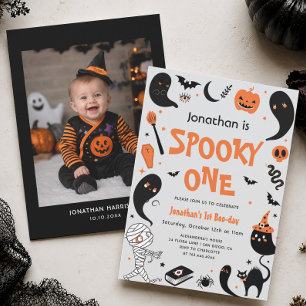 Invitation Fête d'anniversaire d'Halloween pour garçon de un