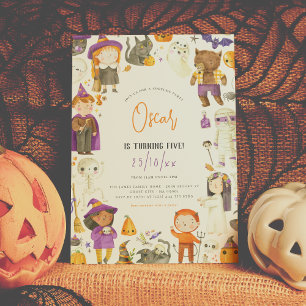 Invitation Fête d'anniversaire d'Halloween tenue de garçon ef