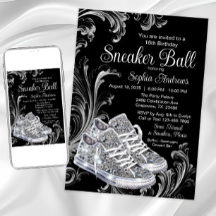 Invitation Fête d'anniversaire Diamond Sneaker Ball