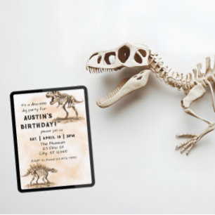 Invitation Fête d'anniversaire Dino-Mite Dig
