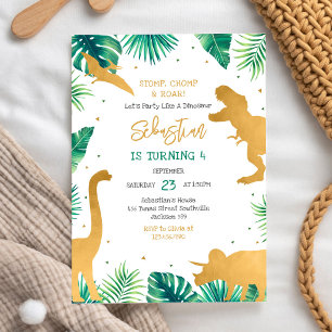 Invitation Fête d'anniversaire Dinosaure Piétinement Broiemen