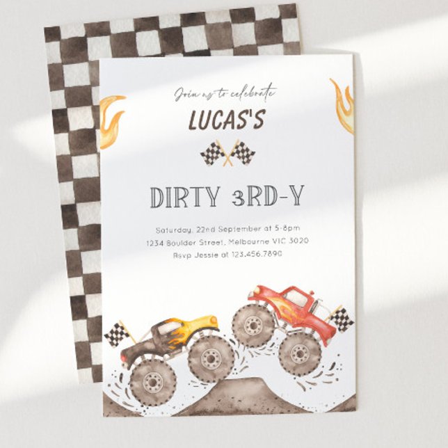 Invitation Fête d'anniversaire Dirty 3RD-Y  3 ans de Monster  (Créateur téléchargé)