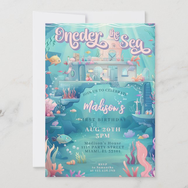 Invitation Fête d'anniversaire d'Oneder sous le château de la (Devant)