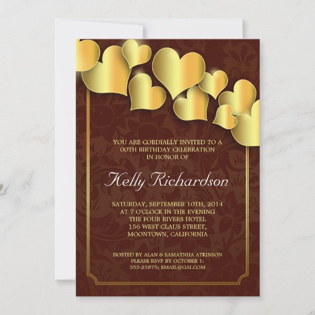 Invitation fête d'anniversaire d'or (Devant)