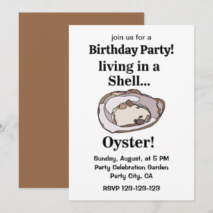 Invitation Fête d'anniversaire drôle de coquille d'huître en
