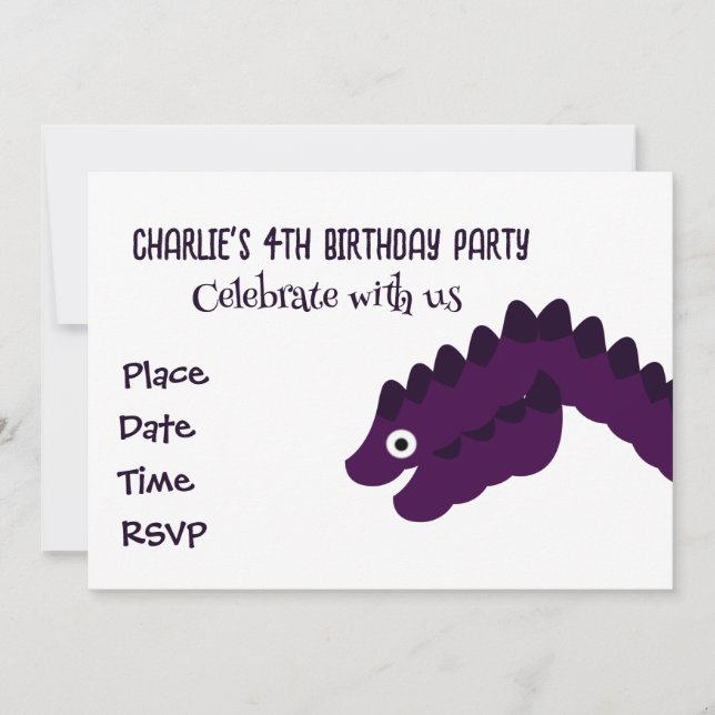 Invitation Fête d'anniversaire drôle pour enfants avec alliga (Devant)