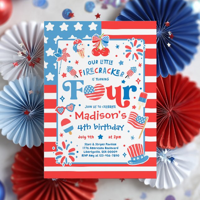Invitation Fête d'anniversaire du 14 juillet petite pétarde 4 (Créateur téléchargé)