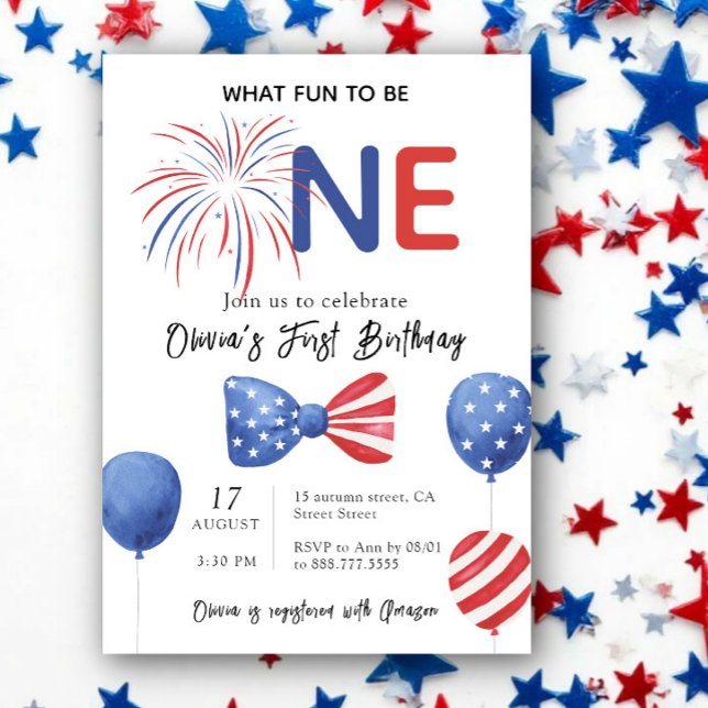 Invitation Fête d'anniversaire du 4 juillet (Créateur téléchargé)