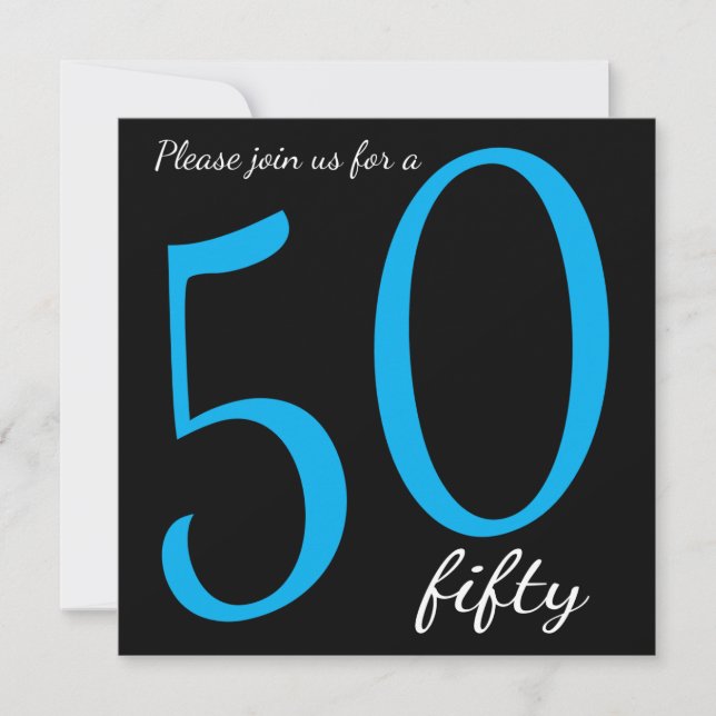 Invitation Fête d'anniversaire du 50e anniversaire de la fête (Devant)