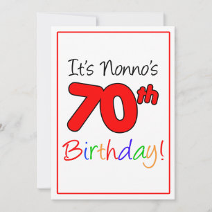 Invitation Fête d'anniversaire du 70e anniversaire de Nonno