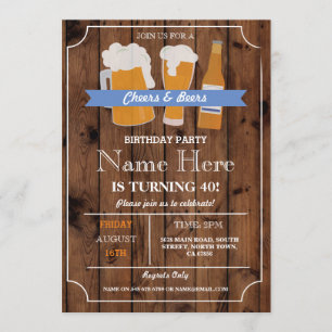 Invitation Fête d'anniversaire du barbecue Cheers & Beers N'I