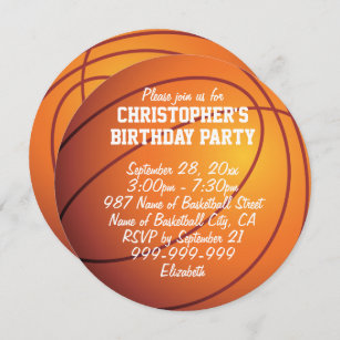 Invitations Faire Part Cartes Anniversaire Basket Ball Zazzle Fr