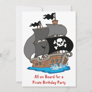Invitation Fête d'anniversaire du bateau pirate