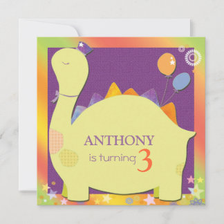 Invitation Fête d'anniversaire du Casquette Dinosaur Cute Kid