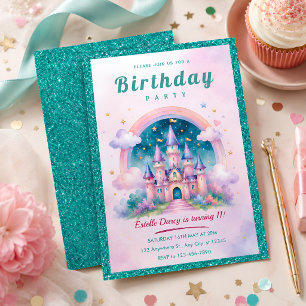 Invitation Fête d'anniversaire du château de la princesse pai