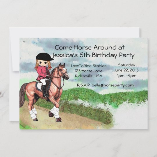 Invitation Fete D Anniversaire Du Cheval De La Fille Zazzle Fr