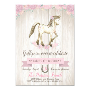 Invitations Faire Part Cartes D Anniversaire Poney Zazzle Fr