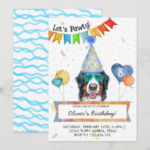 Invitation Fête d'anniversaire du chien de montagne bernois L