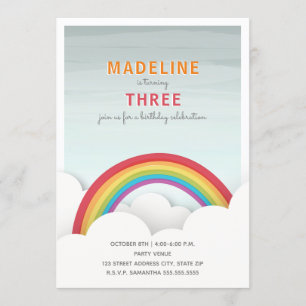 Invitation Fête d'anniversaire du ciel bleu ciel