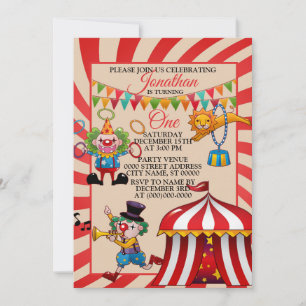 Invitation Fête d'anniversaire du cirque
