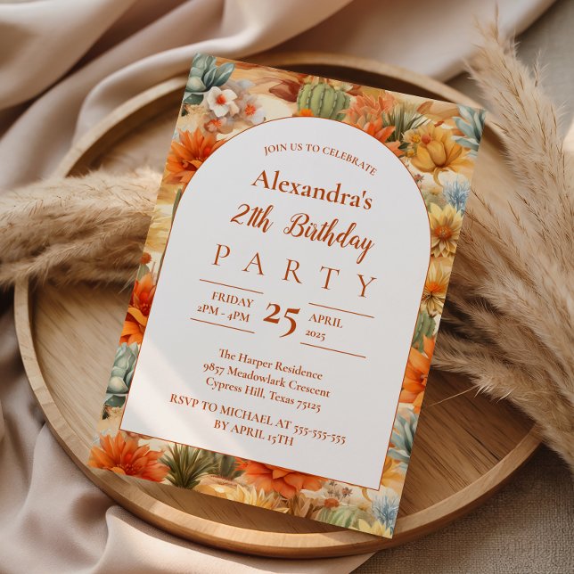 Invitation Fête d'anniversaire du désert occidental (Créateur téléchargé)