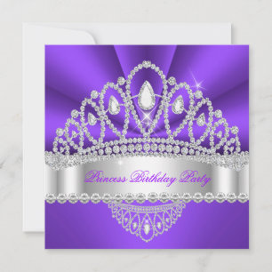 Invitation Fête d'anniversaire du diadème de diamant blanc po