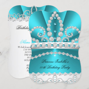 Invitation Fête d'anniversaire du Diadème de Diamant Bleu Tur