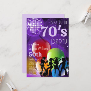 Invitation Fête d'anniversaire du Disco Ball & Balloons du Re